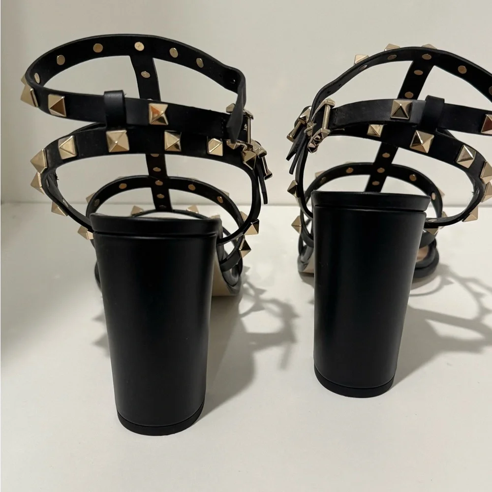 Valentino Black Heels ROCKSTUD ANKLE STRAP SANDAL 90 MM - Picture 11 of 11